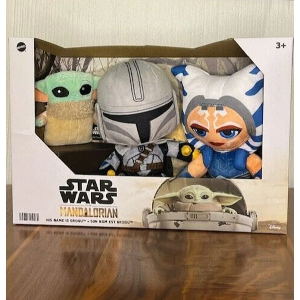 Mattel Star Wars The Mandalorian His Name is Grogu 3 Pack Plush Set NEW in box